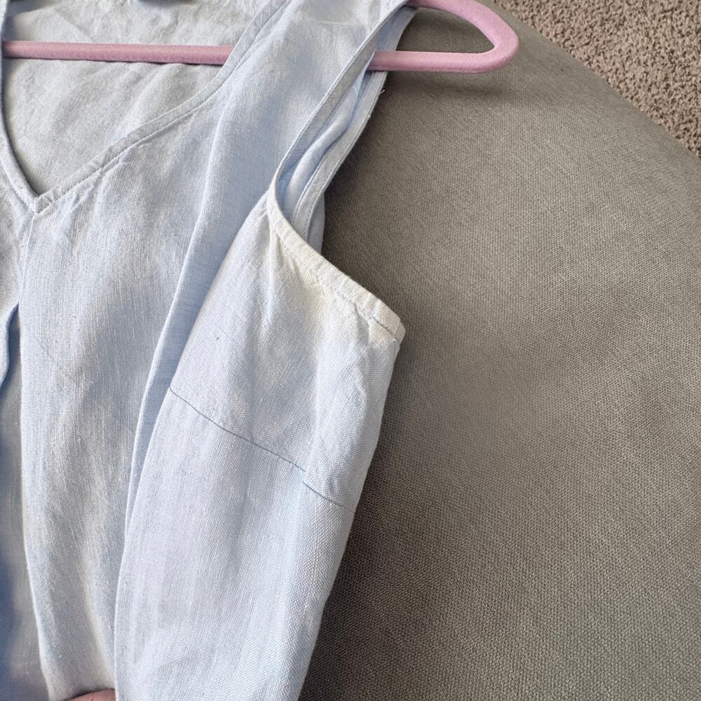 J.Jill Linen smock dress with pockets, see photos slight fading at armpits Large - Picture 10 of 12